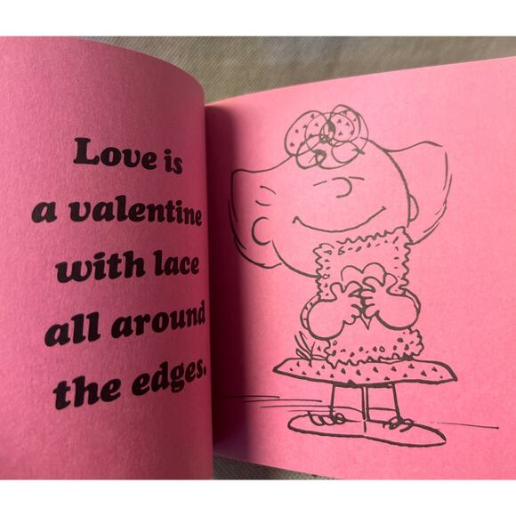 PEANUTS 1971 Love is Walking Hand in Hand BOOK PINK PAGES Charles Shultz LK NEW - Picture 3 of 5